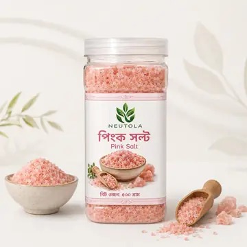 Neutola Pink Salt 500g Jar containing fine pink salt granules
